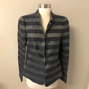 Giorgio Armani stripped jacket gold buttons